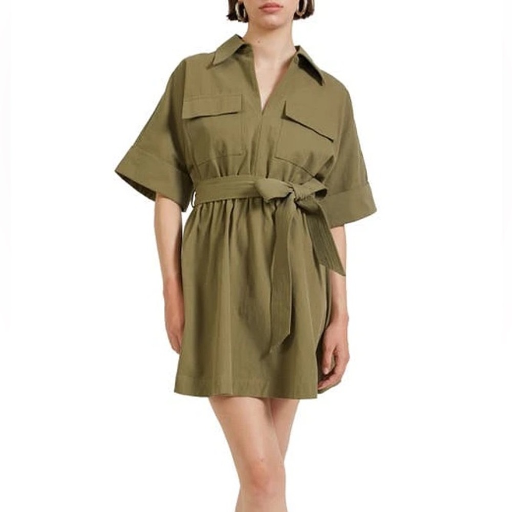 En Saison Essie Belted Minidress Olive | Size Small NWT